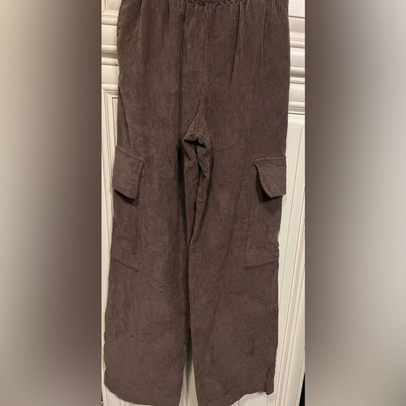 ASOS DESIGN drapey wide leg pants brown Sz 2 - Picture 3 of 9
